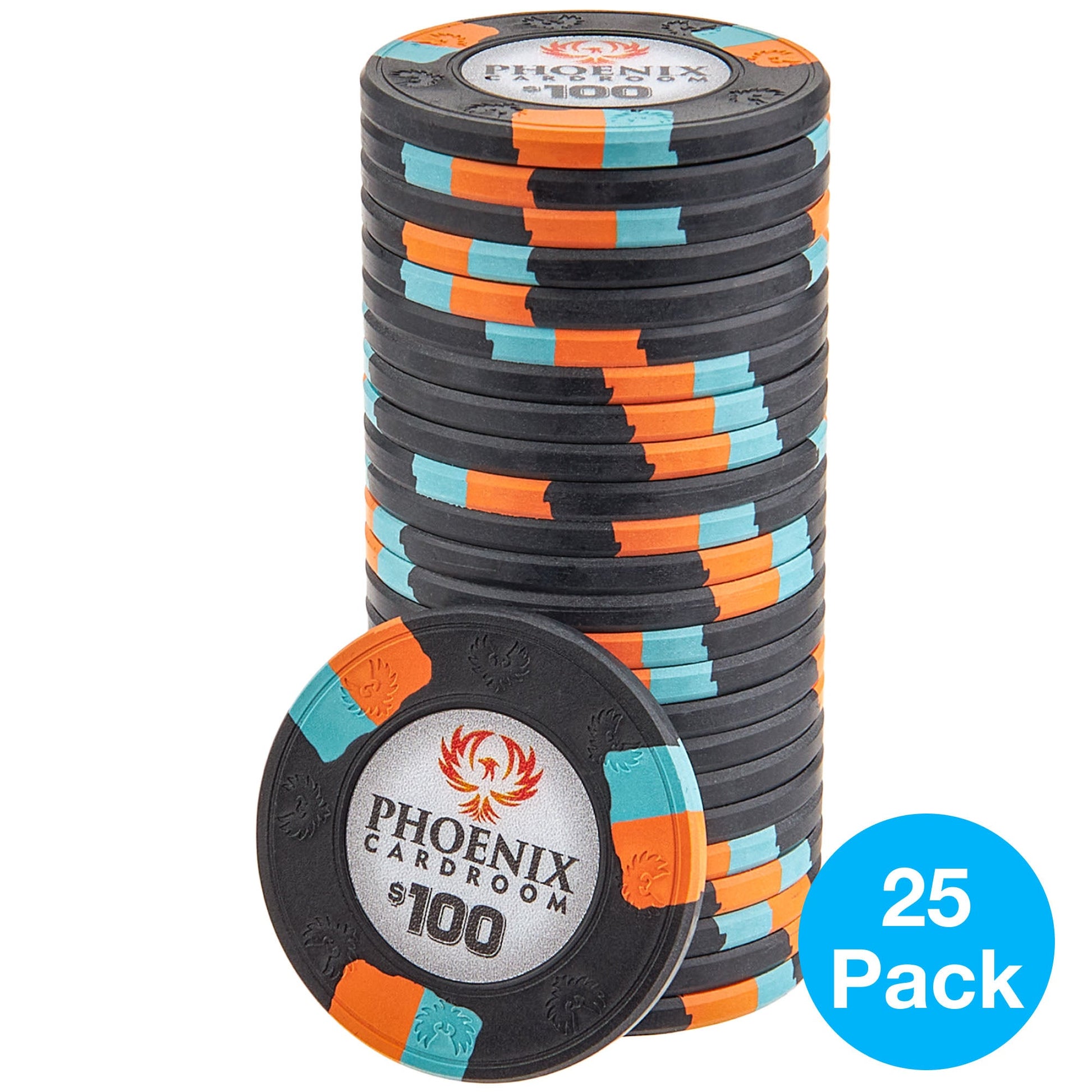 Phoenix 10-gram Real Clay Poker Chips (25-pack)