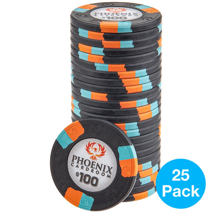 Phoenix 10-gram Real Clay Poker Chips (25-pack)