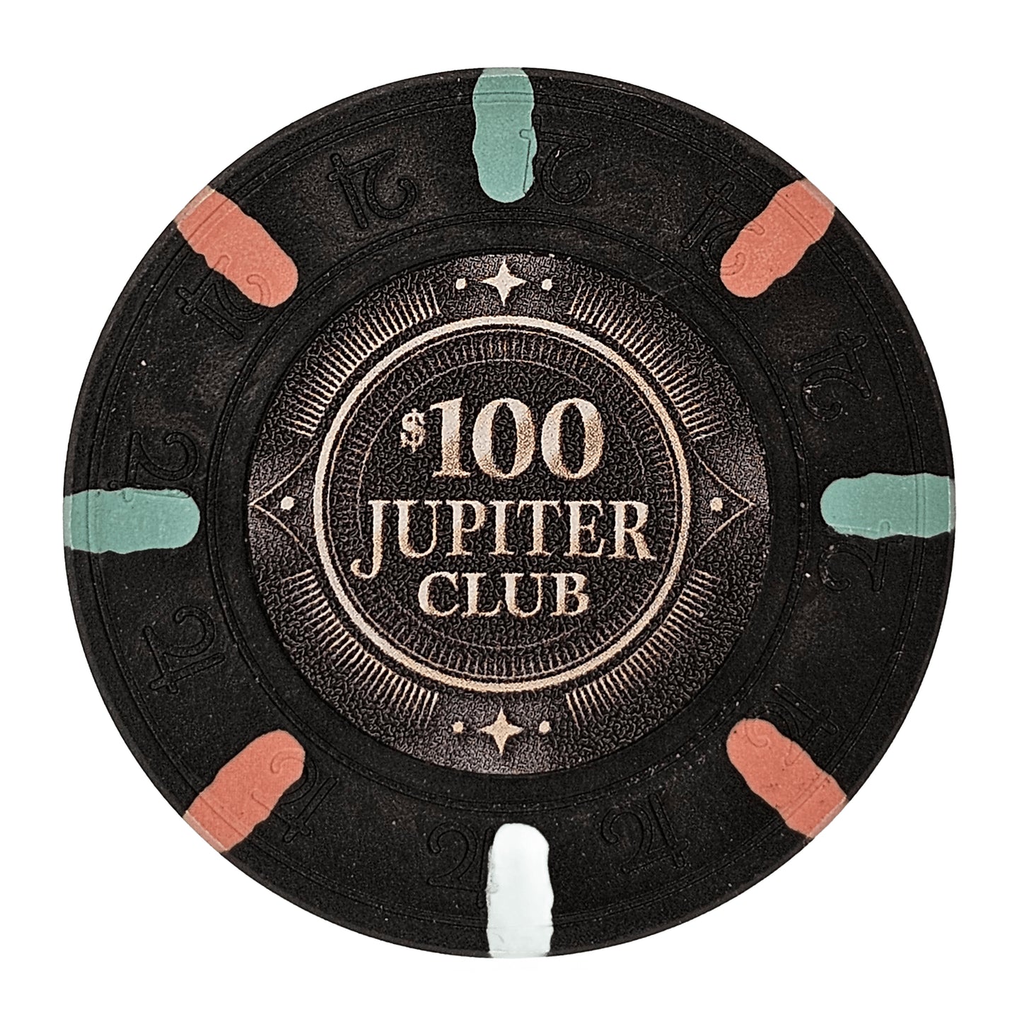 Jupiter Club 43mm Oversized 11-gram Poker Chips (25-pack)