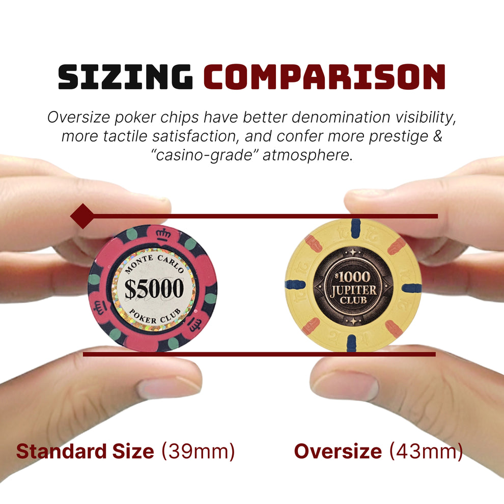 Jupiter Club 43mm Oversized 11-gram Poker Chips (25-pack) – Gaming ...