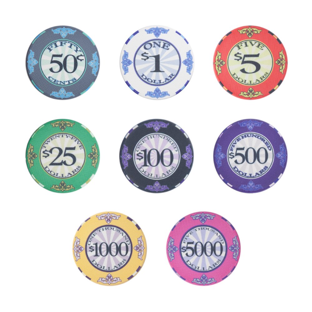 Scroll 10-gram Ceramic Poker Chips (25-pack)