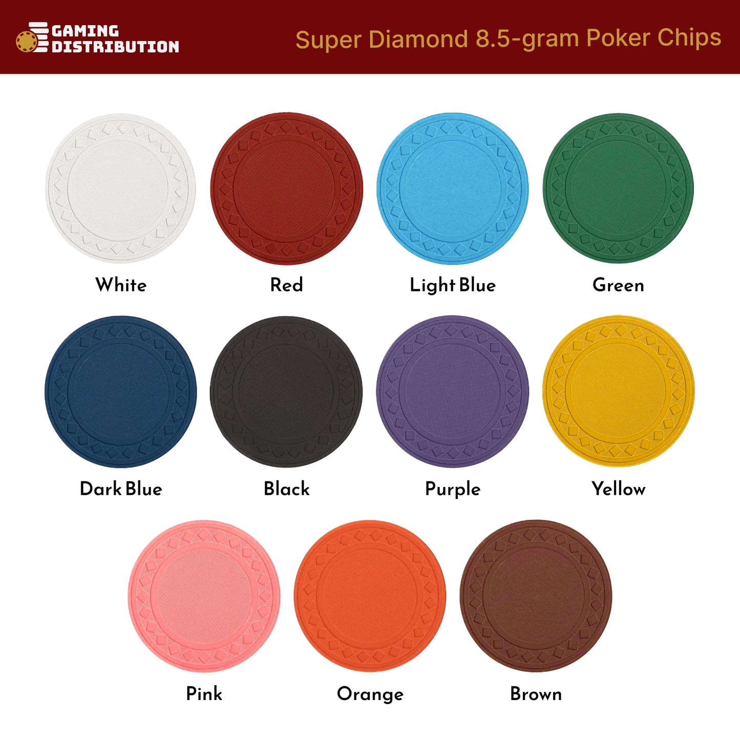 Super Diamond 8.5-gram Poker Chips (25-pack)