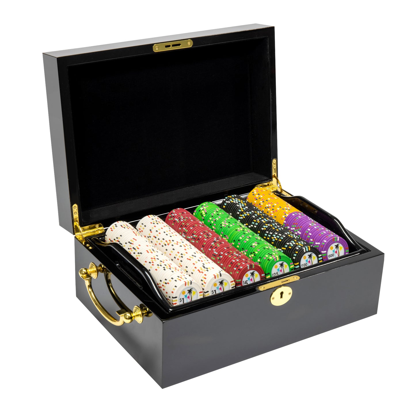 Striped Dice Pre-built Poker Chip Set