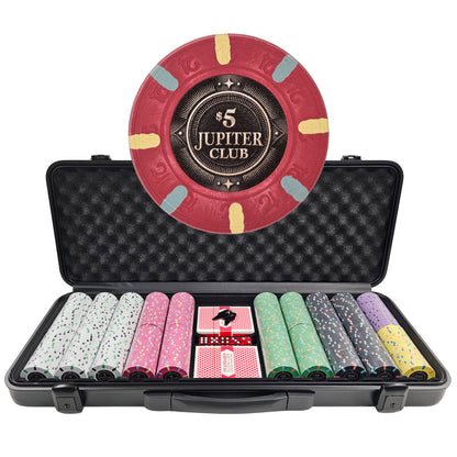 Jupiter Club Oversized Pre-built Poker Chip Set (500-count)