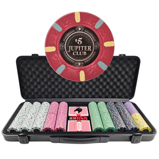 Jupiter Club Oversized Pre-built Poker Chip Set (500-count)