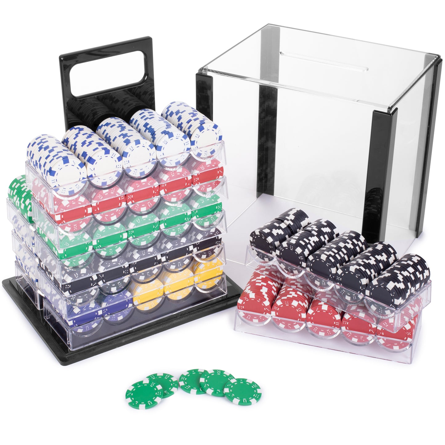 Striped Dice Pre-built Poker Chip Set