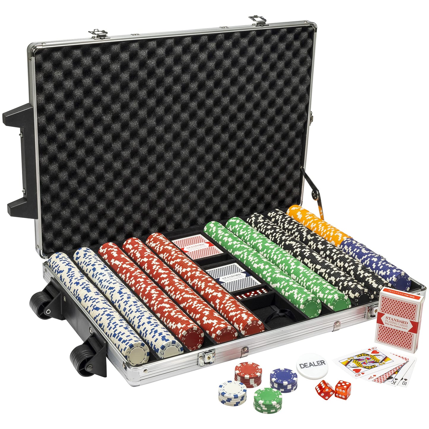 Striped Dice Pre-built Poker Chip Set