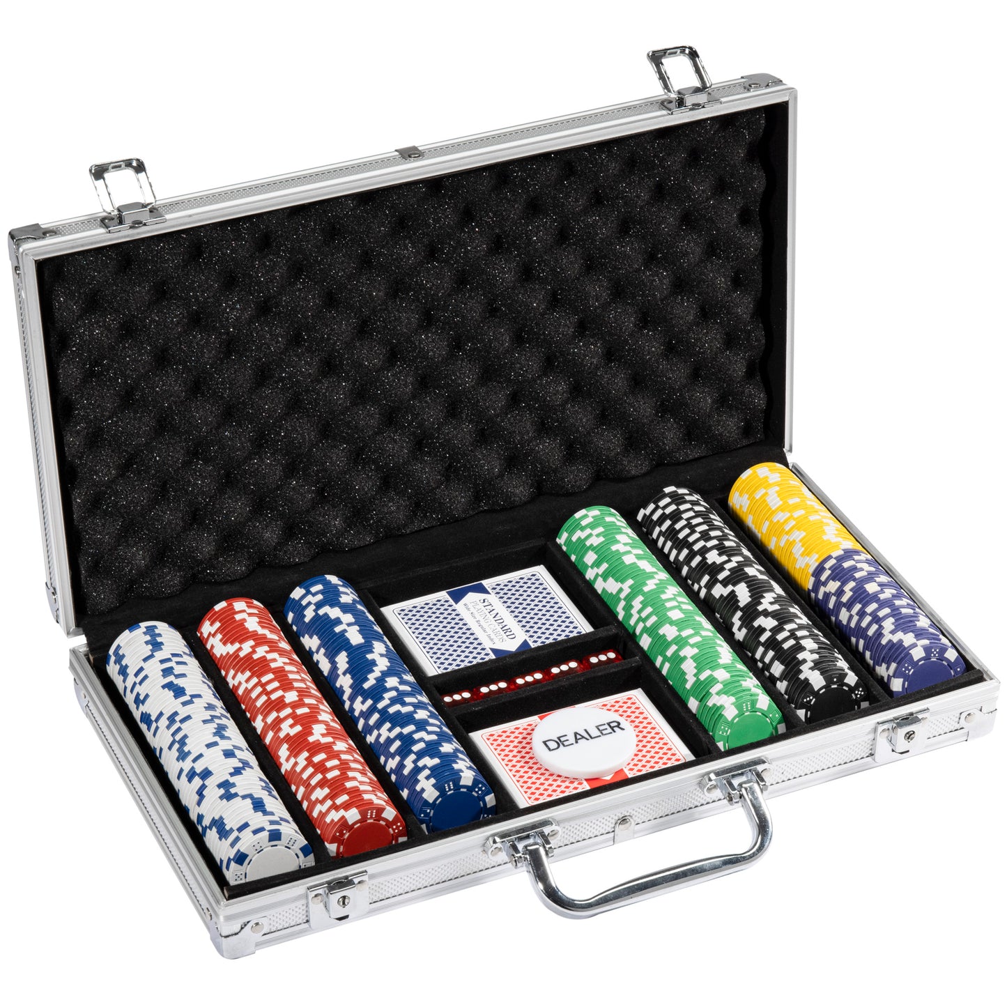 Striped Dice Pre-built Poker Chip Set