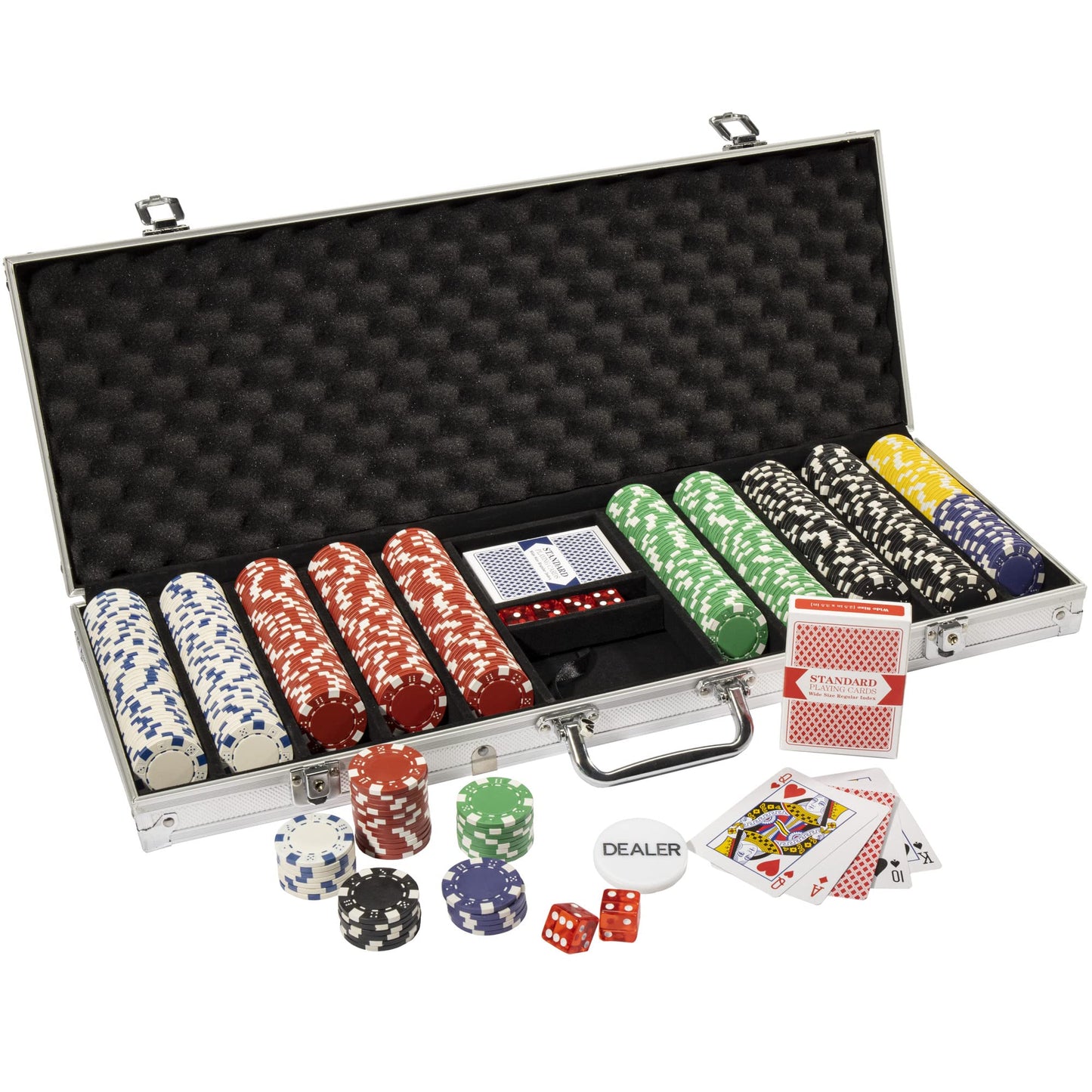 Striped Dice Pre-built Poker Chip Set