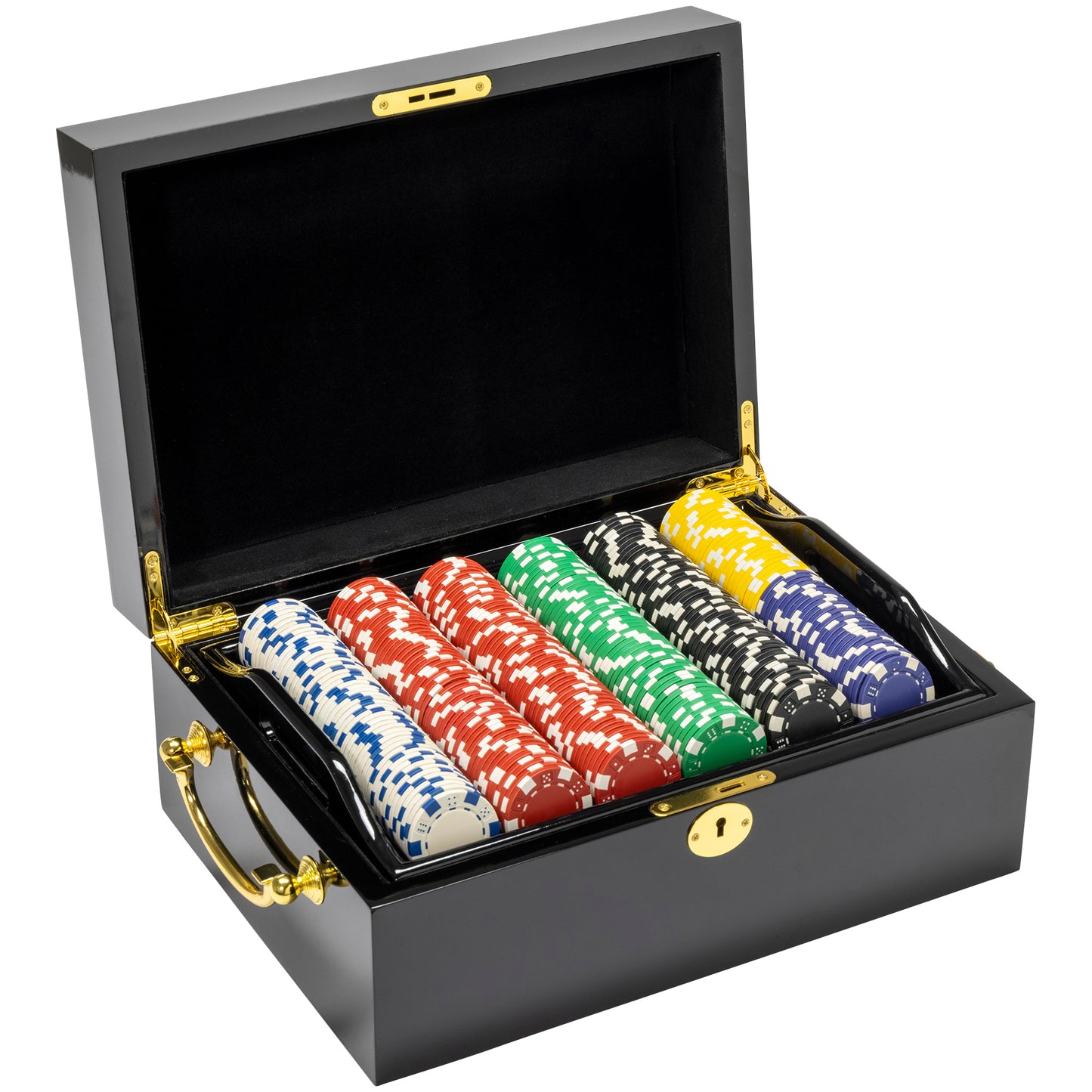 Striped Dice Pre-built Poker Chip Set