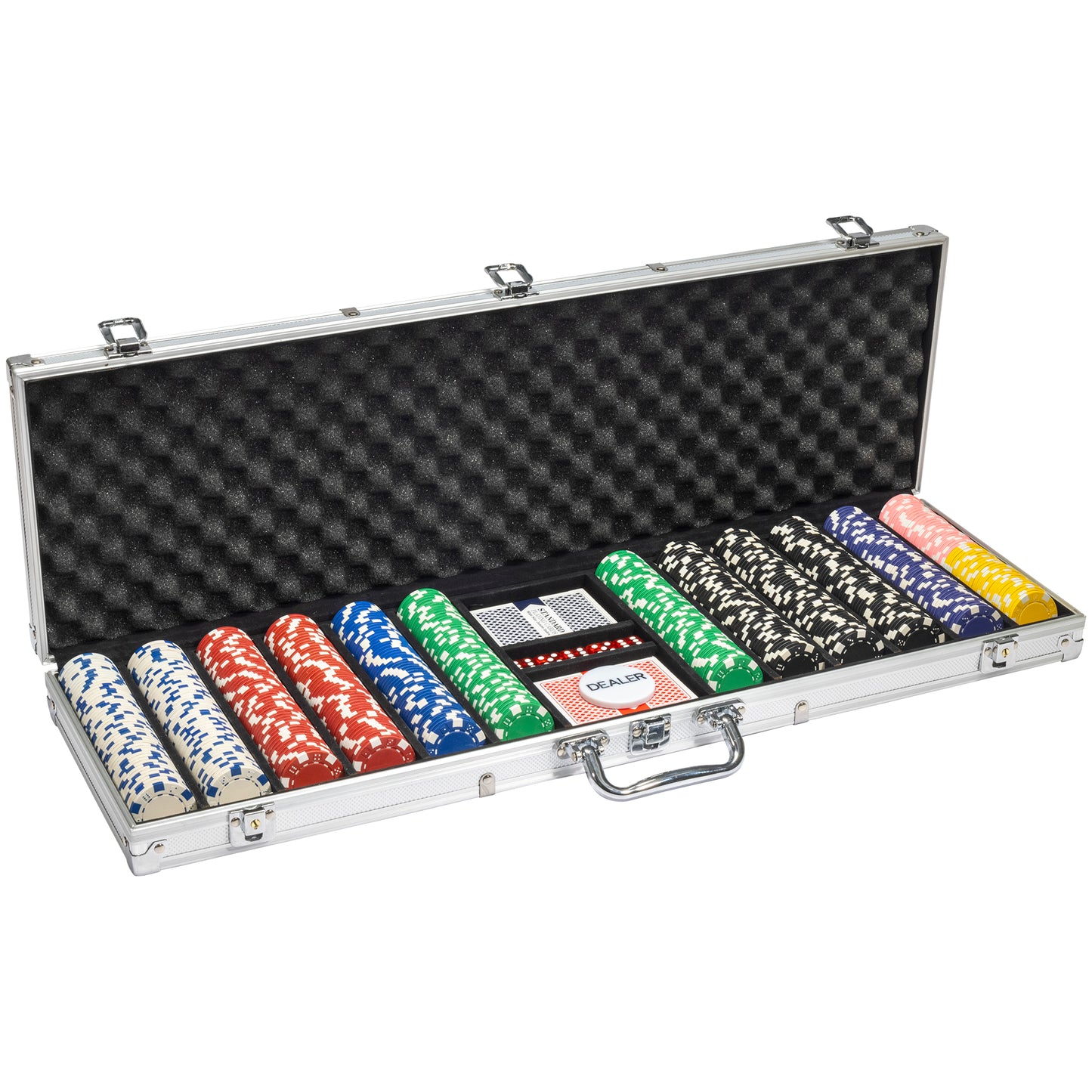 Striped Dice Pre-built Poker Chip Set