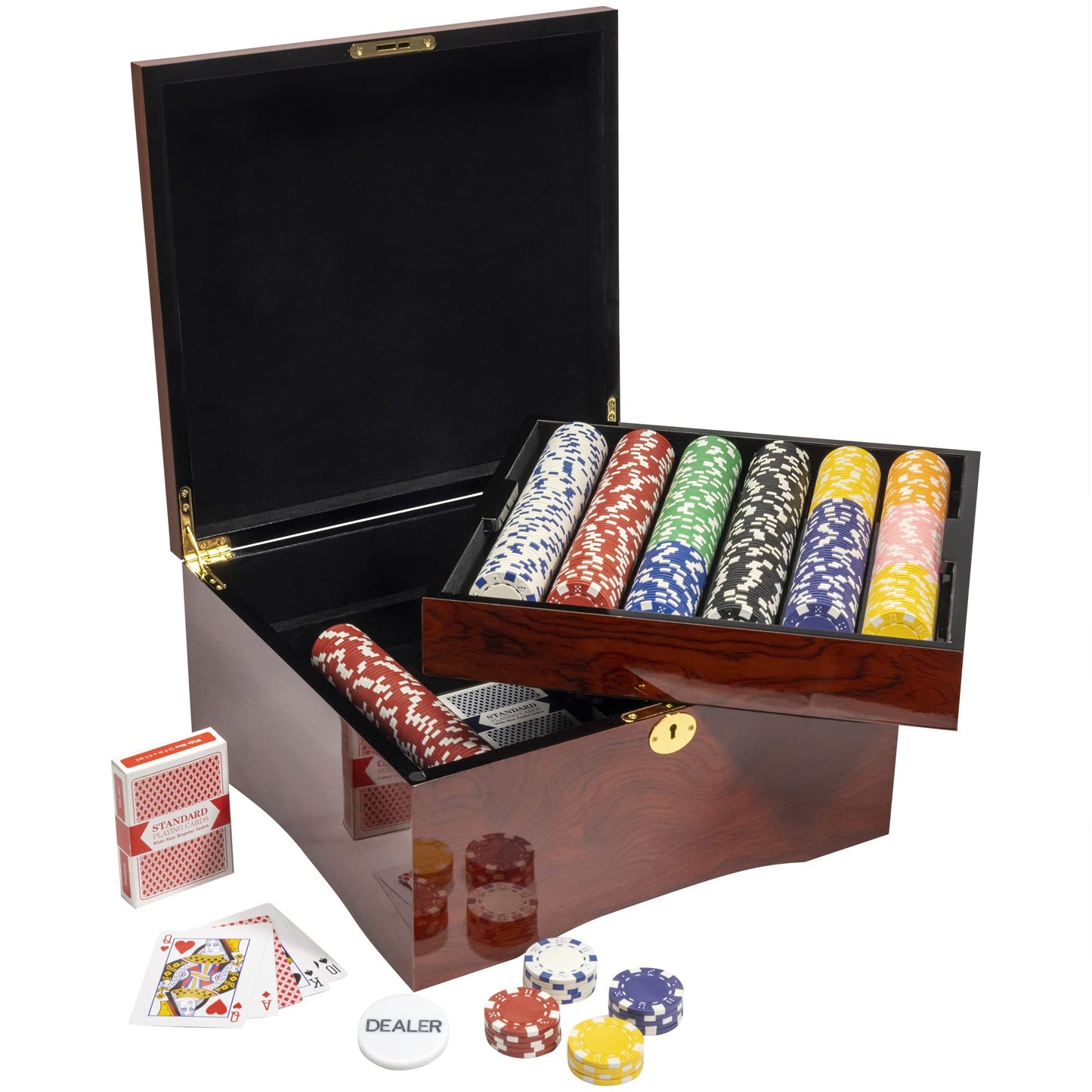 Striped Dice Pre-built Poker Chip Set