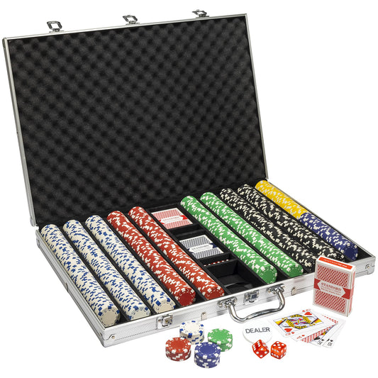 Striped Dice Pre-built Poker Chip Set