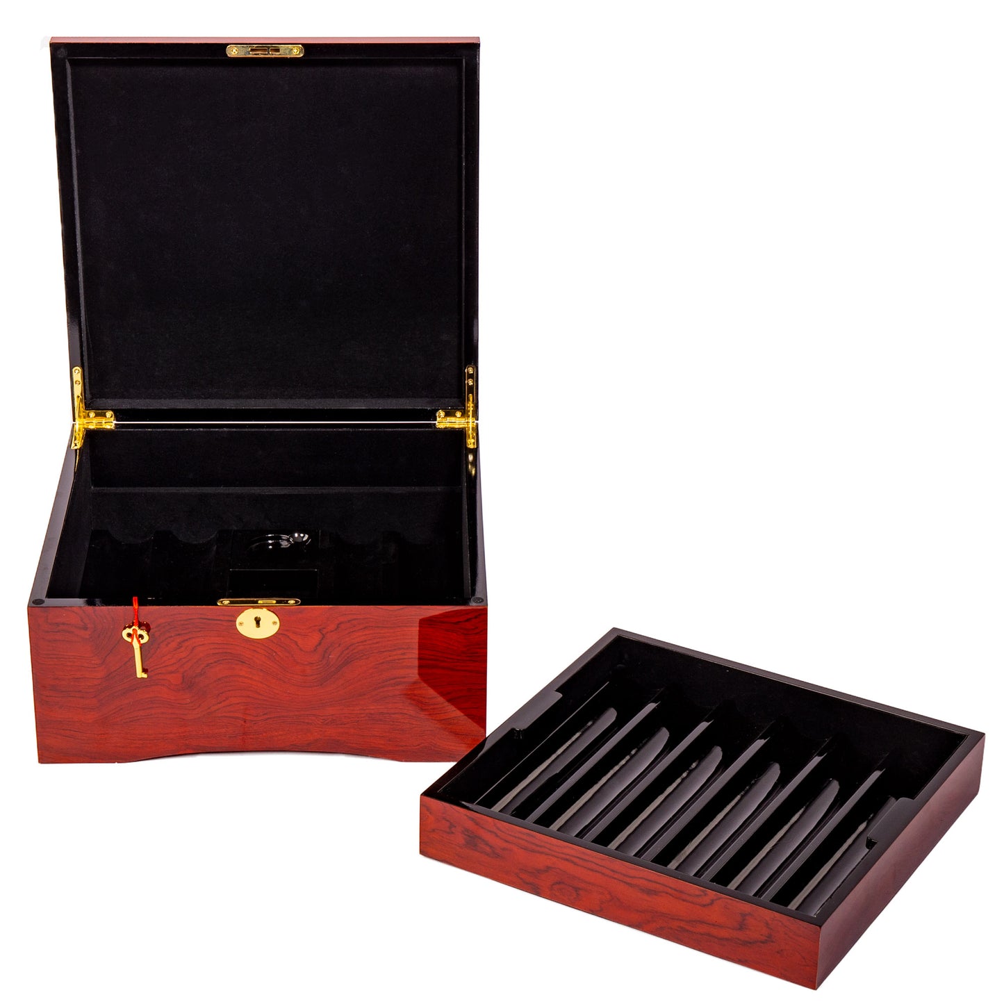 750-count Red Mahogany Poker Chip Case